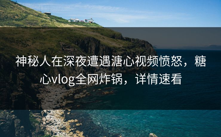神秘人在深夜遭遇溏心视频愤怒，糖心vlog全网炸锅，详情速看