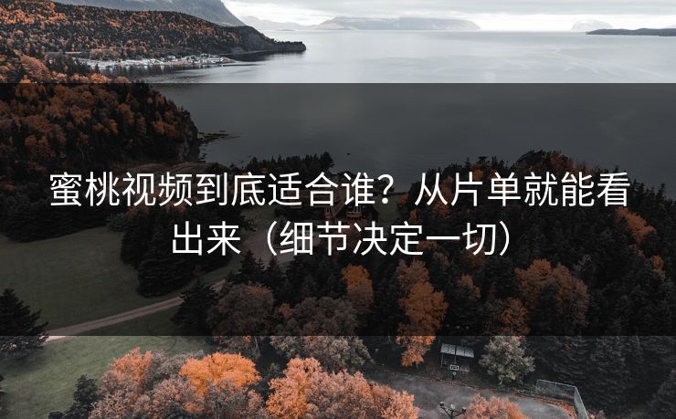 蜜桃视频到底适合谁？从片单就能看出来（细节决定一切）
